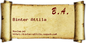 Binter Attila névjegykártya